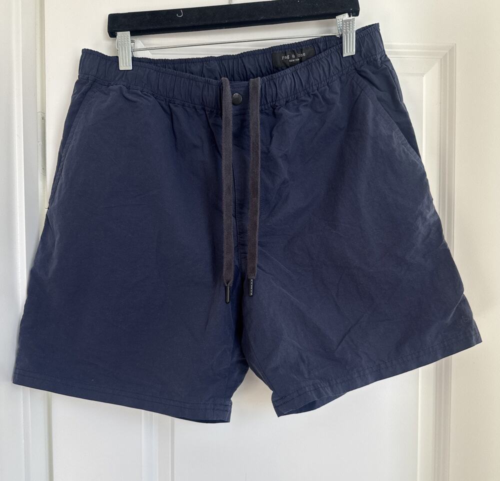 Rag & Bone Men’s Navy Shorts Nylon Cotton With Pockets Size Large